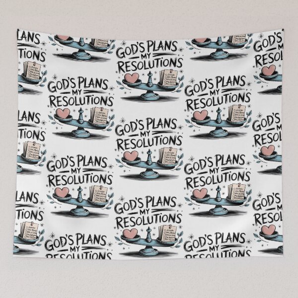 Item preview, God’s Plans My Resolutions | Inspirational Christian Design | Faith-Based Motivational Art designed and sold by HahaHandlesHub.