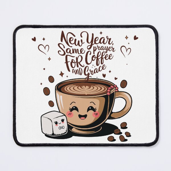 Item preview, New Year Same Prayer for Coffee and Grace | Cute Christian Coffee Design | Whimsical Faith-Based Art designed and sold by HahaHandlesHub.
