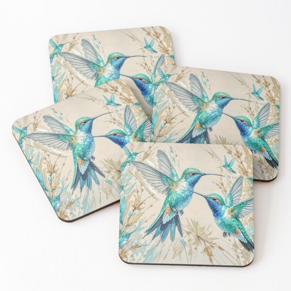 Item preview, Humming birds Blue designed and sold by HelkoryoArt.
