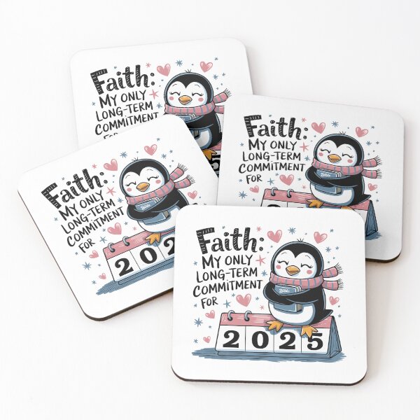 Item preview, Faith My Only Long-Term Commitment for 2025 | Cute Christian Penguin Design | Whimsical Faith-Based Art designed and sold by HahaHandlesHub.