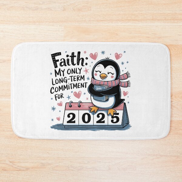 Item preview, Faith My Only Long-Term Commitment for 2025 | Cute Christian Penguin Design | Whimsical Faith-Based Art designed and sold by HahaHandlesHub.