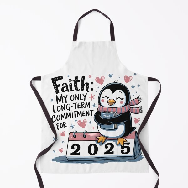 Item preview, Faith My Only Long-Term Commitment for 2025 | Cute Christian Penguin Design | Whimsical Faith-Based Art designed and sold by HahaHandlesHub.