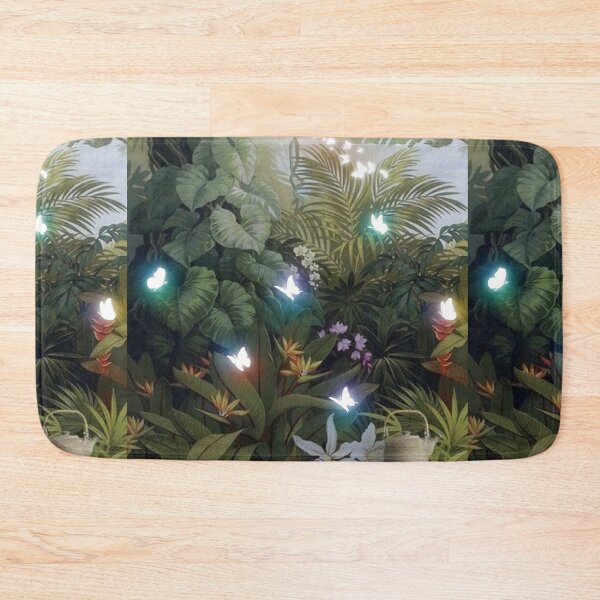 Item preview, A tropical forest full of big leaves and soft-colored wild flowers. designed and sold by Wantanadesign.