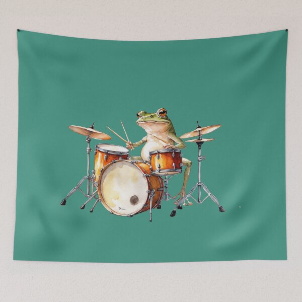Item preview, Frog Playing The Drums designed and sold by QuidNimbus.