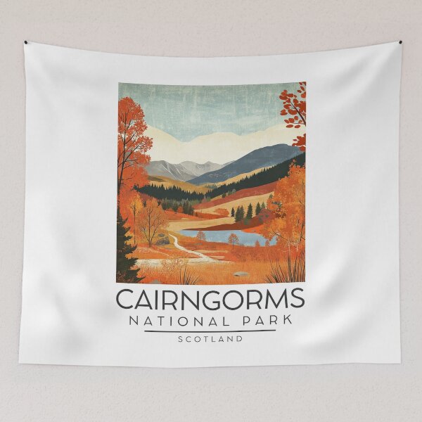 Item preview, A Vintage Illustration of Cairngorms National Park - Scotland designed and sold by GoodOldVintage.
