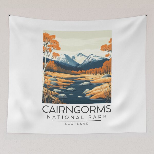 Item preview, A Vintage Illustration of Cairngorms National Park - Scotland designed and sold by GoodOldVintage.