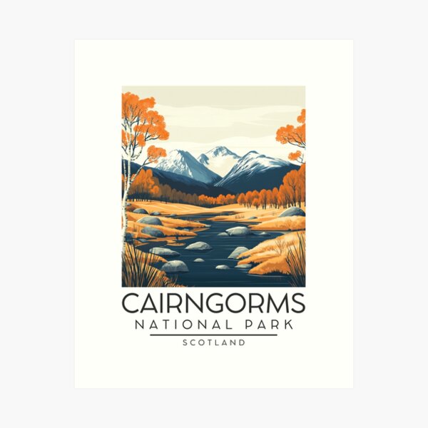 Item preview, A Vintage Illustration of Cairngorms National Park - Scotland designed and sold by GoodOldVintage.