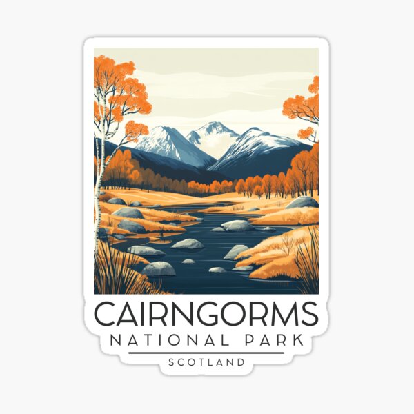Item preview, A Vintage Illustration of Cairngorms National Park - Scotland designed and sold by GoodOldVintage.