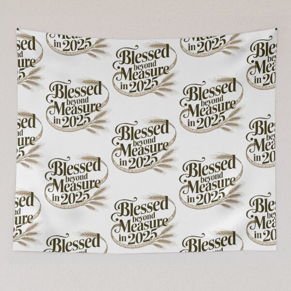 Item preview, Blessed Beyond Measure in 2025 | Elegant Christian Inspirational Design | Faith-Based Typography Art designed and sold by HahaHandlesHub.