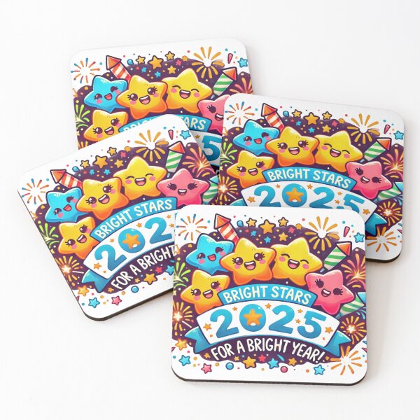 Item preview, Bright Stars 2025 Celebration-Colorful Happy New Year 2025 Star  designed and sold by PixelMuse2024.