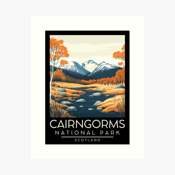 Item preview, A Vintage Illustration of Cairngorms National Park - Scotland designed and sold by GoodOldVintage.