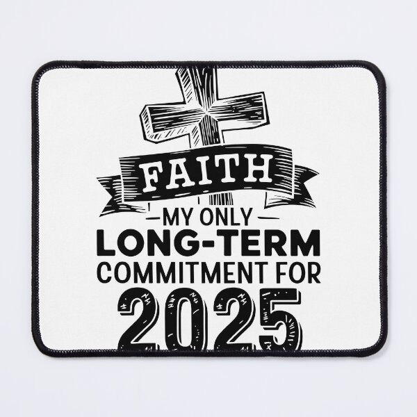 Item preview, Faith My Only Long-Term Commitment for 2025 | Rustic Christian Typography Design | Faith-Based Inspirational Art designed and sold by HahaHandlesHub.