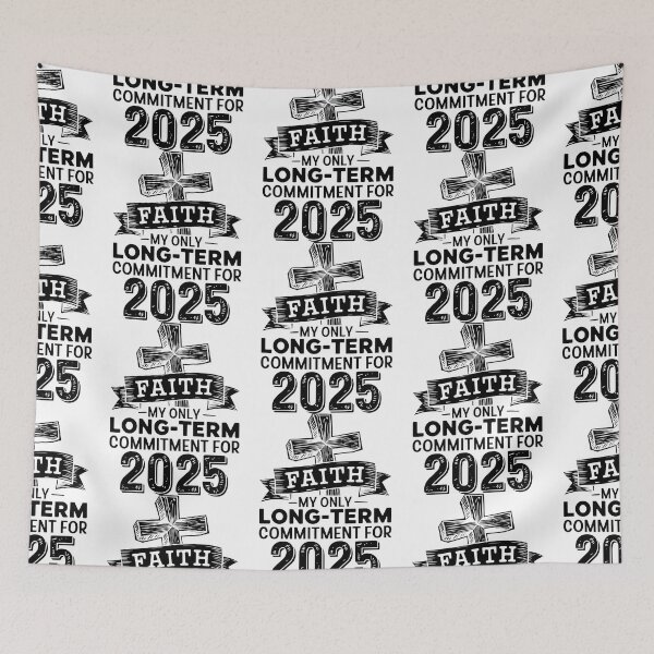 Item preview, Faith My Only Long-Term Commitment for 2025 | Rustic Christian Typography Design | Faith-Based Inspirational Art designed and sold by HahaHandlesHub.