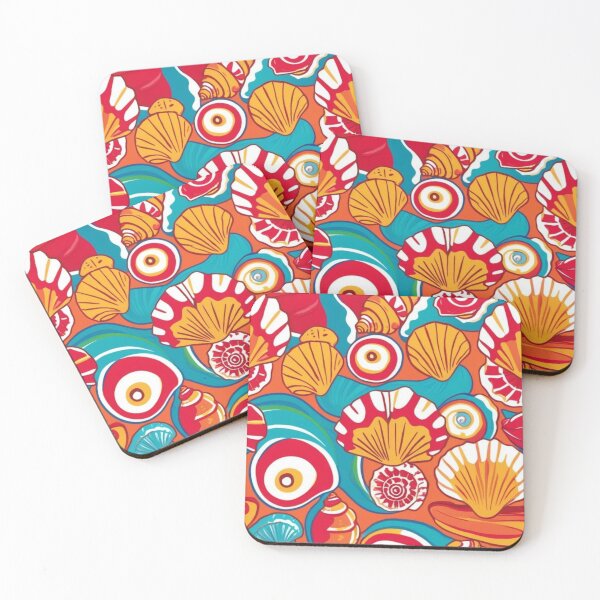 Item preview, Vibrant Seashell Pattern - Colorful Coastal Art designed and sold by Arthaven10 ⭐⭐⭐⭐⭐.