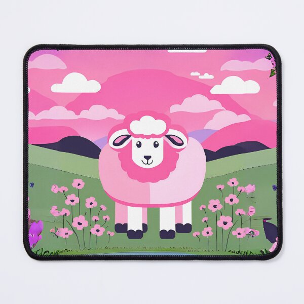 Item preview, Sweet Kawaii Pink Fat Sheep in Lake Side Green Grass designed and sold by stxaris.