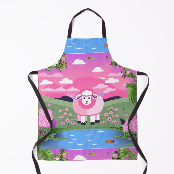 Item preview, Sweet Kawaii Pink Fat Sheep in Lake Side Green Grass designed and sold by stxaris.