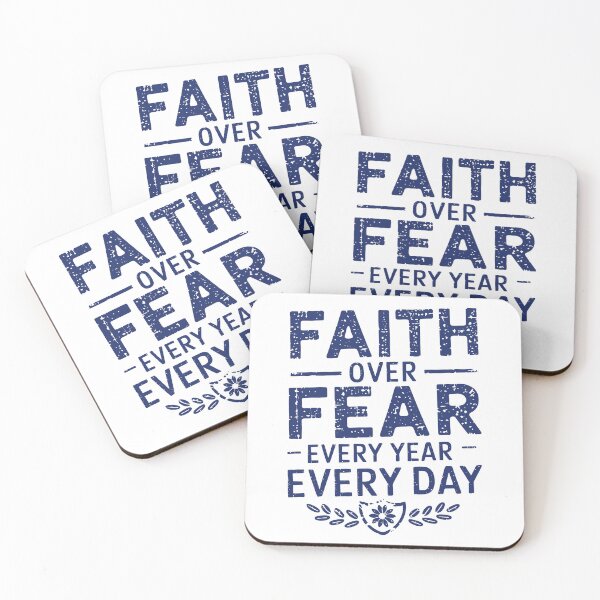 Item preview, Faith Over Fear Every Year Every Day | Bold Distressed Christian Typography Design | Inspirational Faith-Based Art designed and sold by HahaHandlesHub.