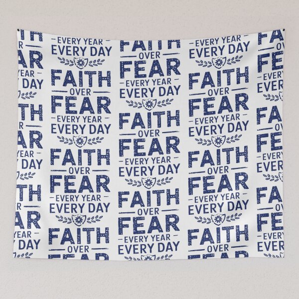 Item preview, Faith Over Fear Every Year Every Day | Bold Distressed Christian Typography Design | Inspirational Faith-Based Art designed and sold by HahaHandlesHub.