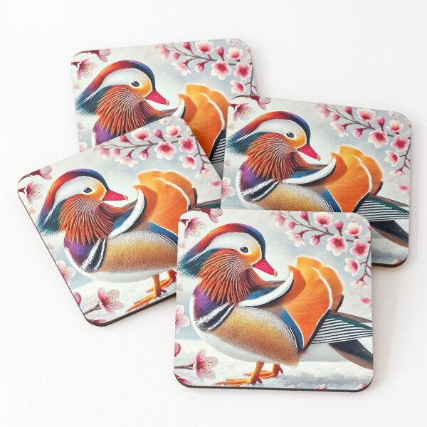 Item preview, mandarin duck with flowers designed and sold by Shubatdesigns.