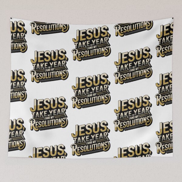 Item preview, Jesus Take the Year and My Resolutions | Bold Christian Typography Design | Faith-Based New Year Inspirational Art designed and sold by HahaHandlesHub.