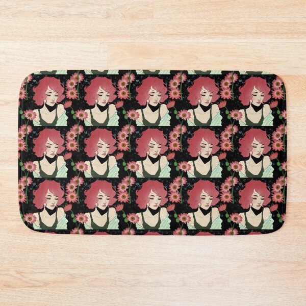 Item preview, A girl with red hair and surrounded by beautiful mysterious red paper flowers. designed and sold by Thanapornhan24.