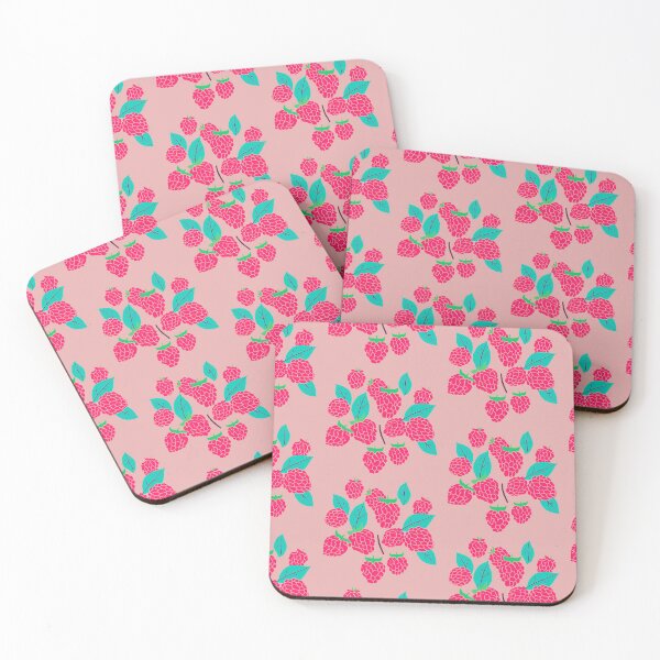 Item preview, Raspberry Fruit and Leaves Sweet Summer Print designed and sold by stxaris.