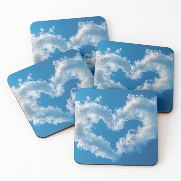 Item preview, Heart-shaped clouds in a clear sky designed and sold by anytka.