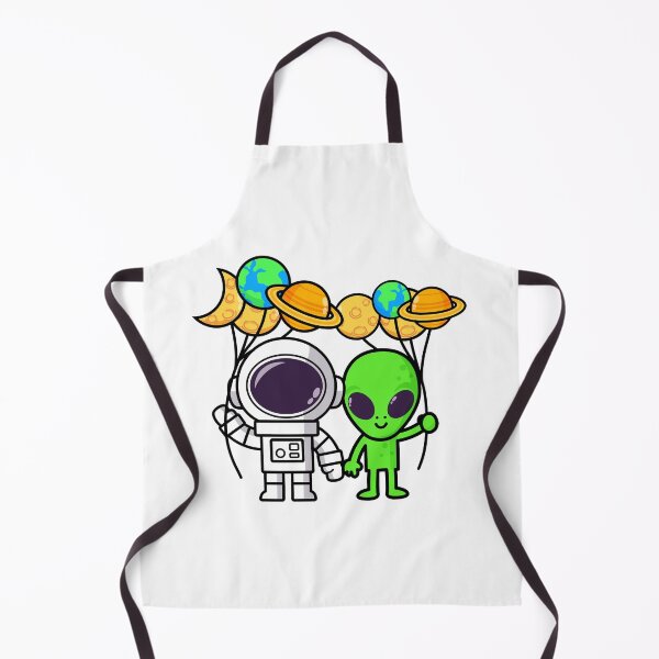 Item preview, Cartoon Astronaut and Alien with Earth planet balloon designed and sold by NoeySmiley55.
