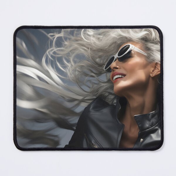 Item preview, Stylish Woman with Flowing Grey Hair designed and sold by anytka.