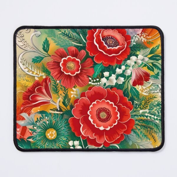 Item preview, Norwegian Telemark Rosemaling red and gold designed and sold by Madebysomeny.