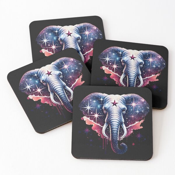 Item preview, Elephant - shinny galaxy stars designed and sold by AwesomeBeyondLimits.