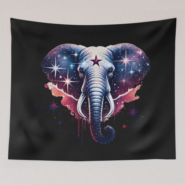 Item preview, Elephant - shinny galaxy stars designed and sold by AwesomeBeyondLimits.