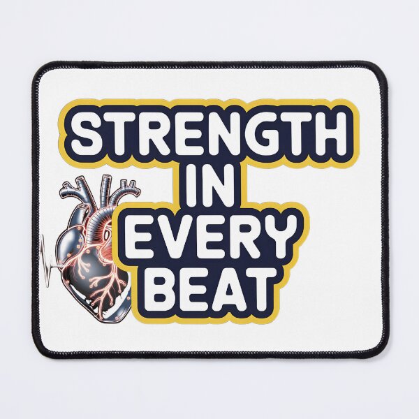 Item preview, Modern Glowing Heartbeat Design with Strength-Inspired Typography designed and sold by Samgfxt-shirt.