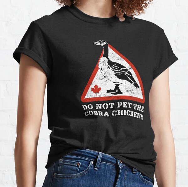 Aperçu de l'œuvre Avertissement amusant concernant les oies canadiennes – Poulets Cobra créée et vendue par Office Geek Shop.