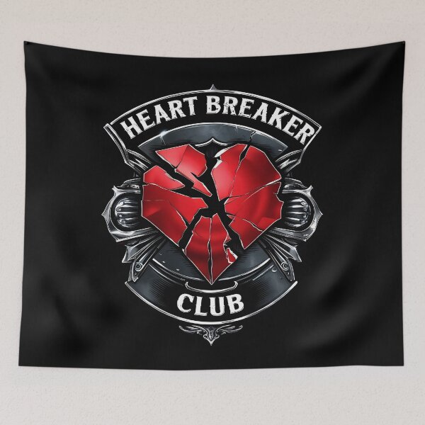 Item preview, Heart Breaker Club – Metallic Cracked Heart Emblem designed and sold by LaLi-Designs.