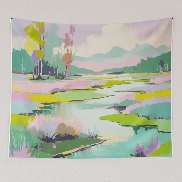 Item preview, Dreamy Pastel Marsh Landscape designed and sold by JulieChi.