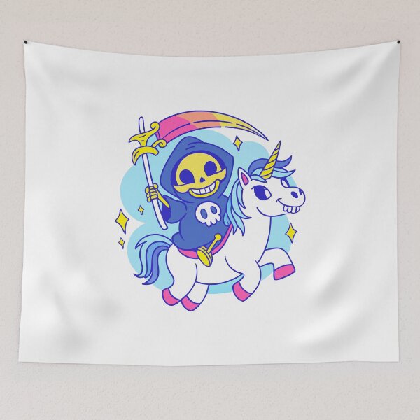 Item preview, Grim Reaper on Unicorn: Dark Fantasy Meets Whimsy ArtGrim Reaper on Unicorn: Dark Fantasy Meets Whimsy Art designed and sold by Timegraf.