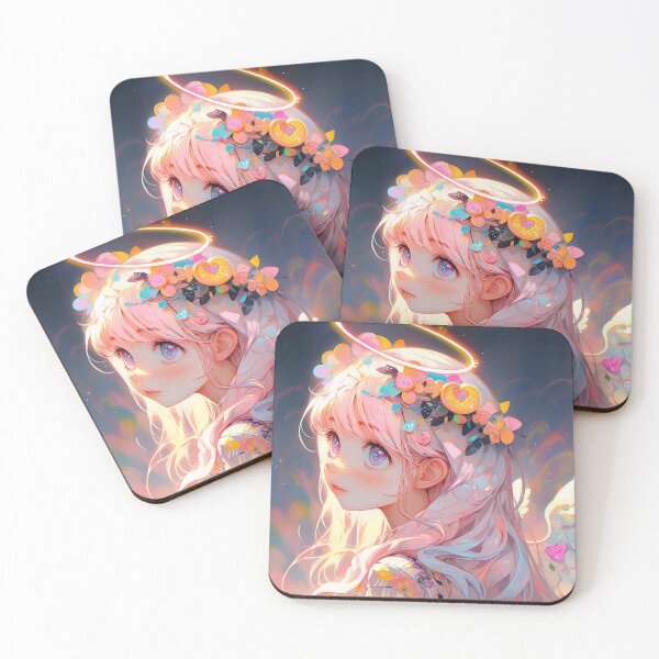 Item preview, Angelic Pastel Flowers Anime Girl designed and sold by bubblegoth.