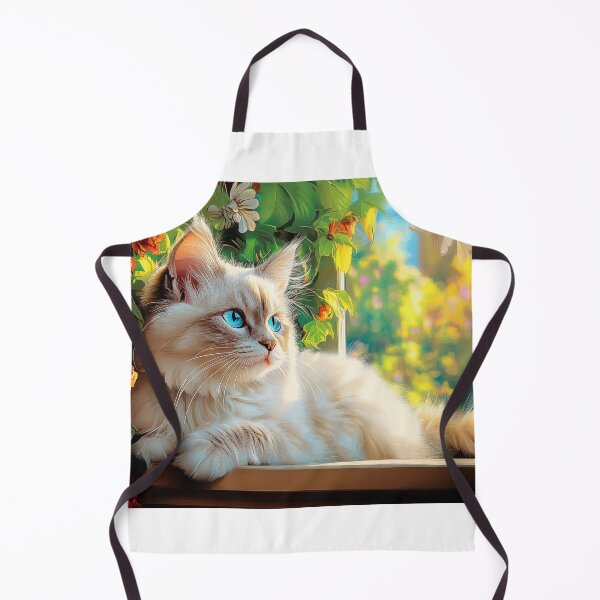 Item preview, Ragdoll cat portrait with flowers designed and sold by PetsArt.