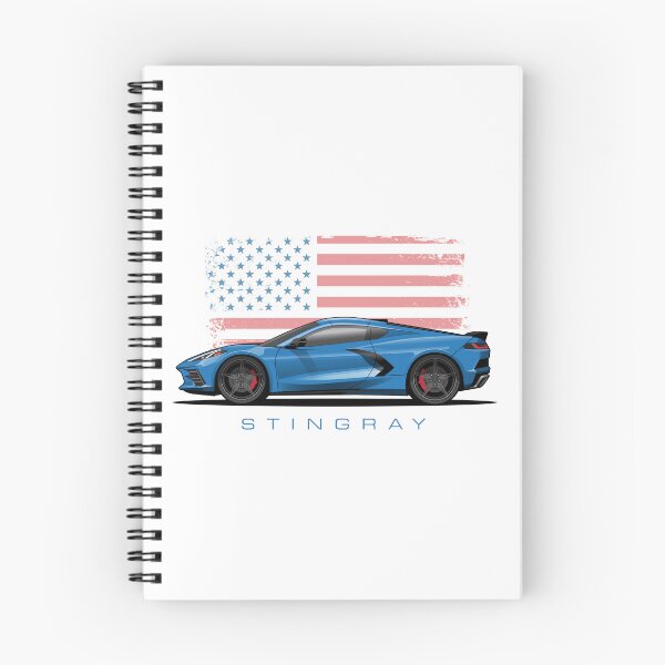 Item preview, Chevy Blue Corvette C8 American Flag Illustration designed and sold by blackdogshop.