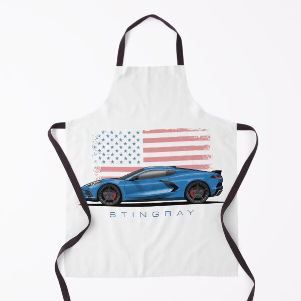 Item preview, Chevy Blue Corvette C8 American Flag Illustration designed and sold by blackdogshop.