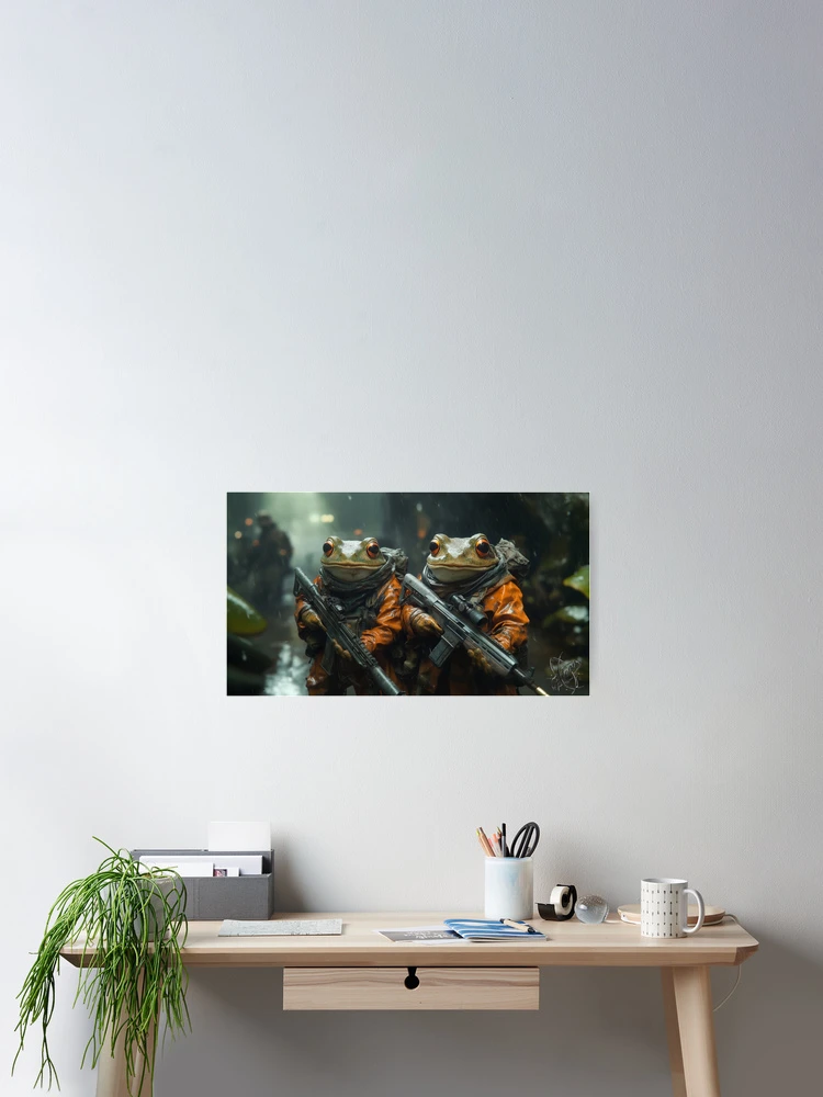 Aperçu 2 sur 3. Poster avec l'œuvre Reconnaissance Ribbit créée et vendue par AtomTheopolis.