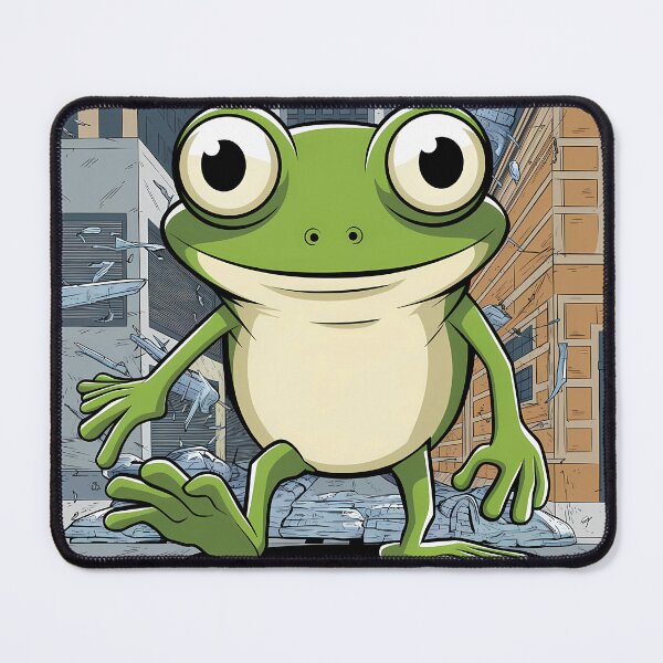 Item preview, Huge frog destroying a city designed and sold by JennyFinns.