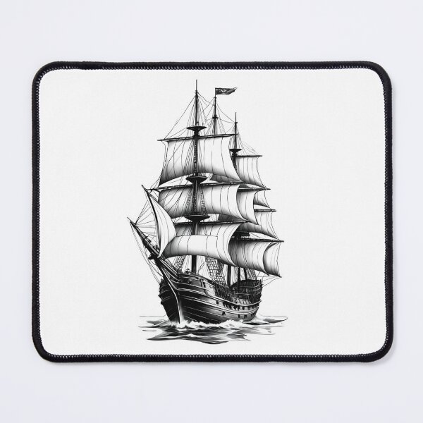 Item preview, Minimalist Old Sailing Ship at Sea designed and sold by Bunmigraphics .
