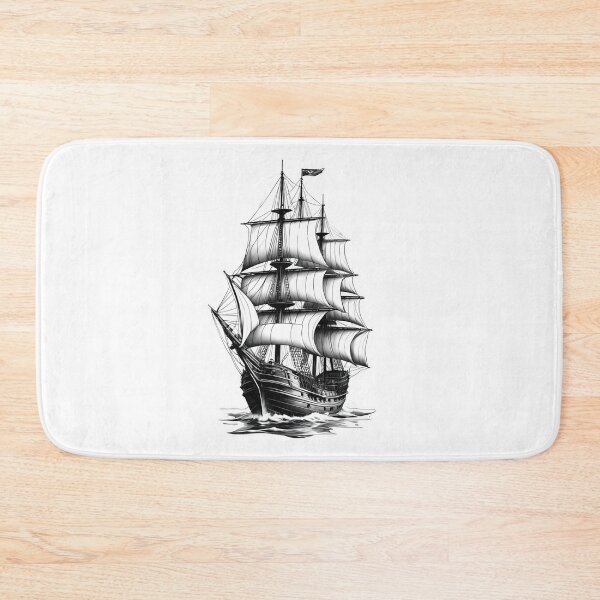 Item preview, Minimalist Old Sailing Ship at Sea designed and sold by Bunmigraphics .