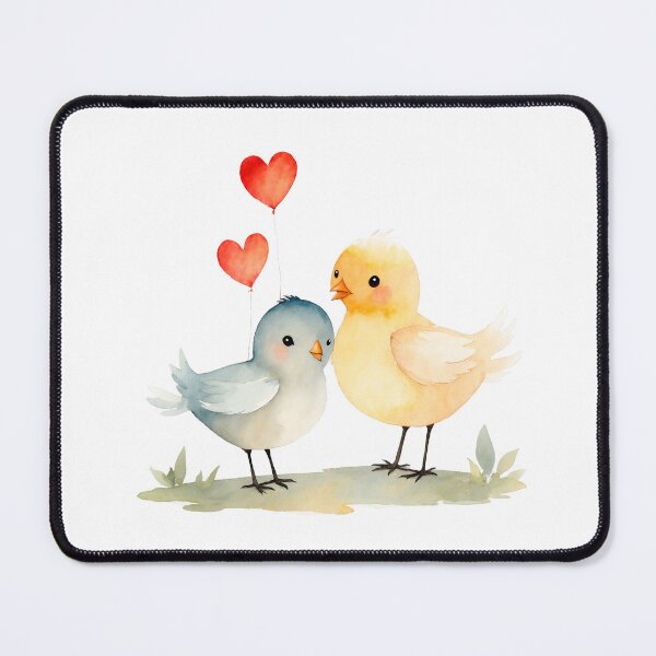 Item preview, Watercolor lovebirds and hearts, watercolor birds, valentine day, love, adorable lovebirds designed and sold by Victoria Riabov.