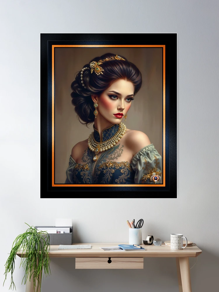 Exquisite Glamour Portrait Of The Elegant Beauty Lady Gianna AI Concept Art by Xzendor7 2 Exquisite Glamour Portrait Of The Elegant Beauty Lady Gianna Captivating AI Concept Art by Xzendor7 Room Decor Poster Art Print