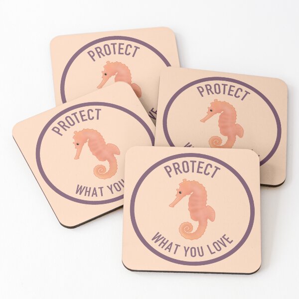 Item preview, Protect What You Love Seahorse Apricot Eggplant designed and sold by Saltycurrent1.