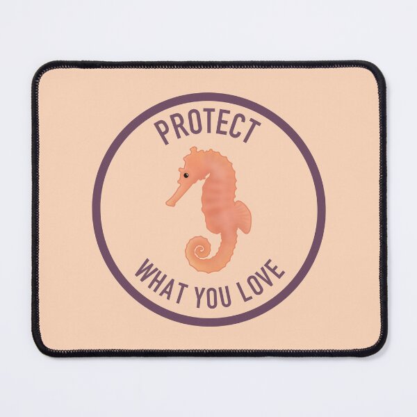 Item preview, Protect What You Love Seahorse Apricot Eggplant designed and sold by Saltycurrent1.