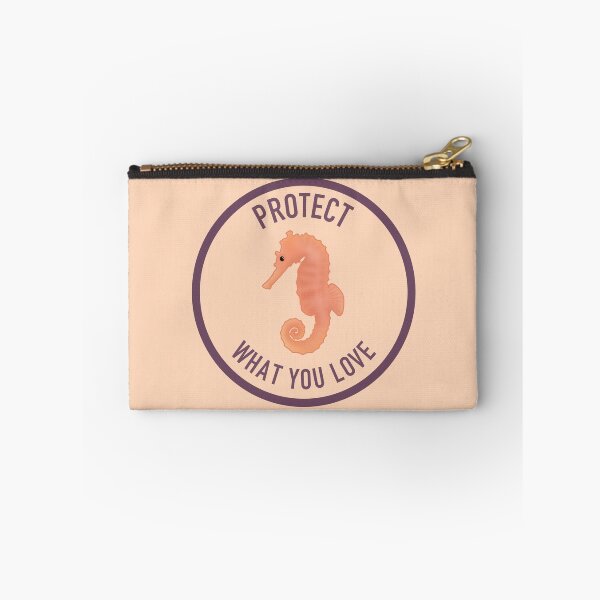 Item preview, Protect What You Love Seahorse Apricot Eggplant designed and sold by Saltycurrent1.
